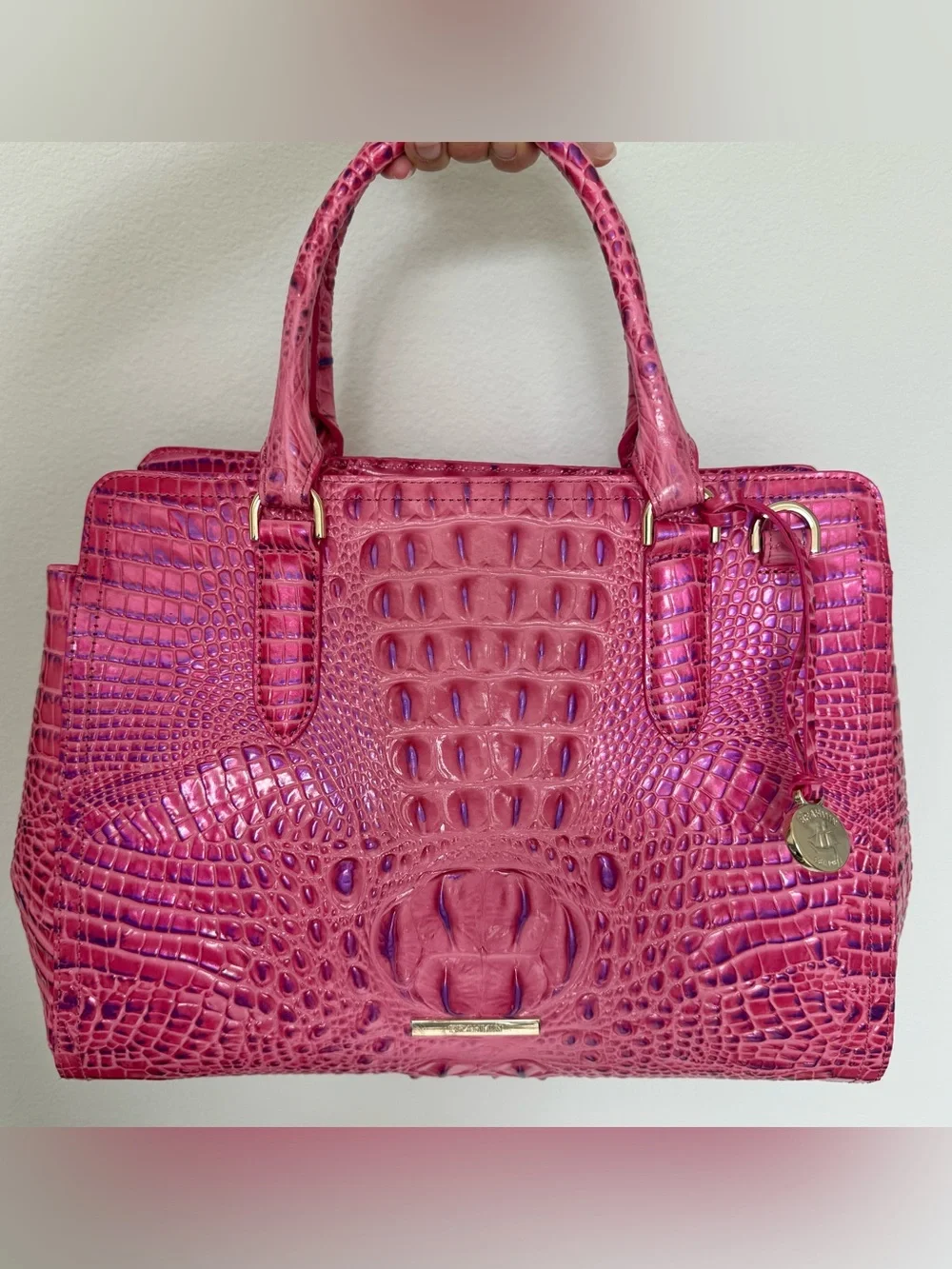 Brahmin Small Finley Phlox Pink with Purple Highlights Melbourne Leather